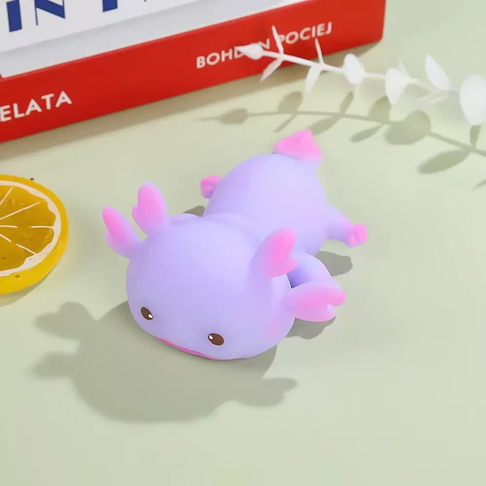 1/4pcs Axolotl Squeeze Ball Cute Fish Relax Cartoon Antistress Squishy Stress Relief Slow Rising For Adult Kids Stretch Toys
