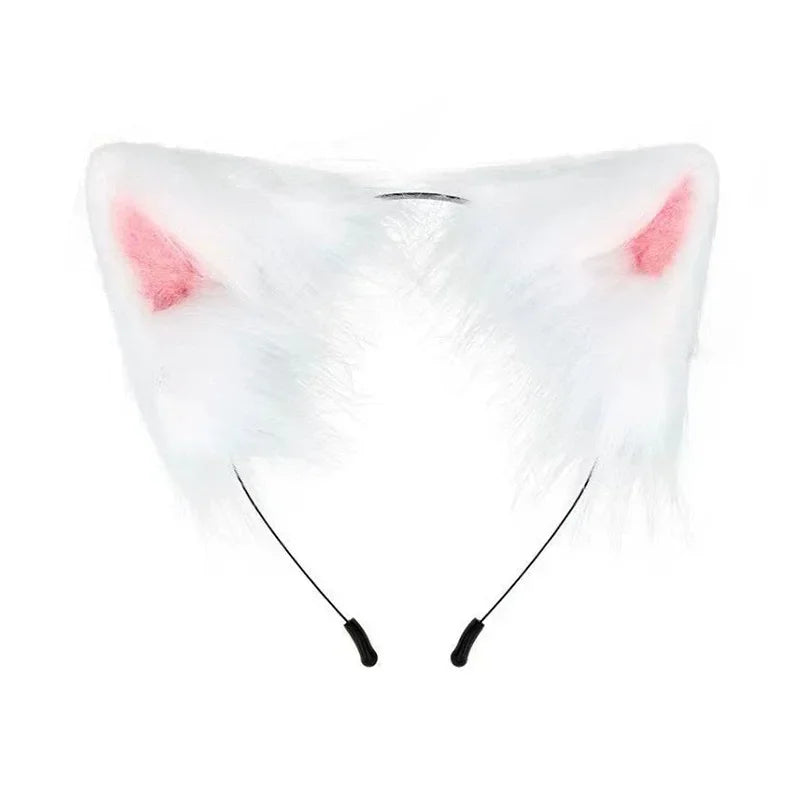 Cat Cosplay Costume Foxes Mask+Tail +Gloves Set  Halloween Costume Accessorie Wolf Therian Theme Party Dress Up Prop Accessories