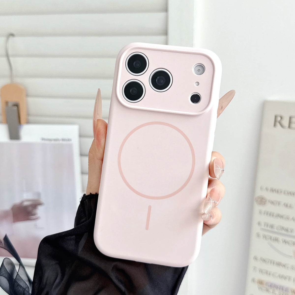 dark cherry Magnetic Liquid Silicone Case For iPhone 18 17 16 15 Pro Max Magsafe Wireless Charging Protection Phone Back Cover