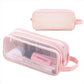 Purple Transparent Pencil Case, Large-capacity Simple Stationery Bag, Cute Cosmetic Bag, Student Study Supplies, Office Supplies