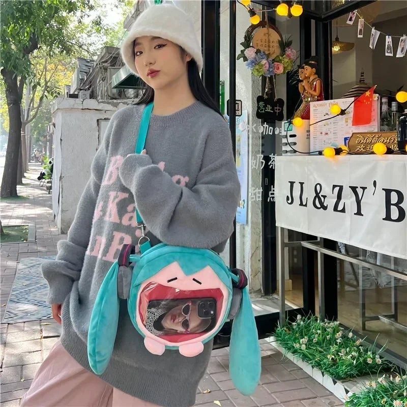 Hatsune Miku Shoulder Bag Backpack Cute Anime Plush Cartoon Kawaii Knapsack Student Bag Packet For Gifts Toys....
