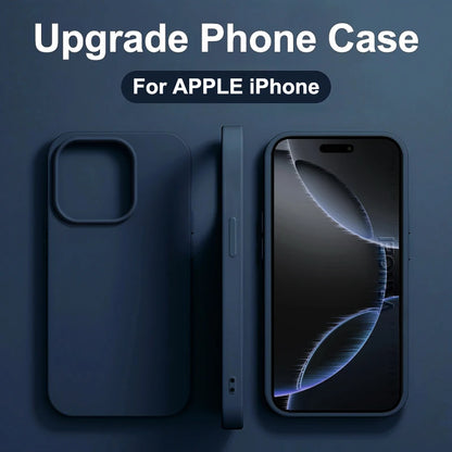 Original Liquid Silicone Phone Case For APPLE iPhone 11 13 12 14 15 16 Pro Max Plus 16E Cases Shockproof Protective Back Cover