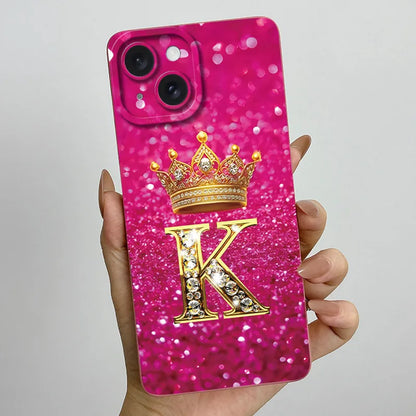 For Apple iPhone 15 Plus Case iPhone15 Pro Crown Letter Cover Soft Liquid Phone Case For iPhone 15 Pro Max iPhone15 Fundas Coque