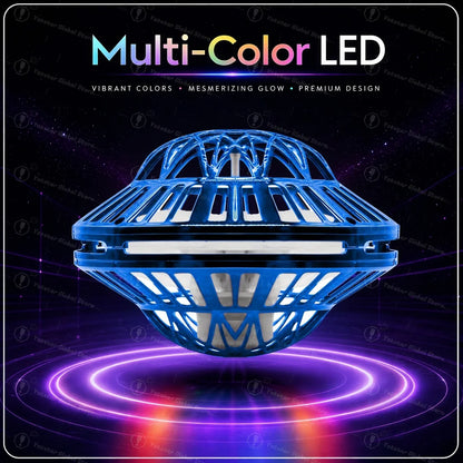 Magic Flying Helicopter Spinner Fingertip Upgrade Flight Gyro Fly Orb Hover Ball Mini Drone LED Light Luminous Toy Kids Gift Fun