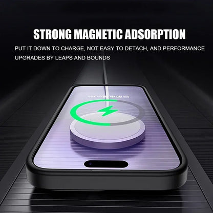 Frosted Matte Armor Phone Case For iPhone 17 18 16 Pro Max 15 14 Plus 13 12 11 Air Magnetic Wireless Charge Lens Protect Cover
