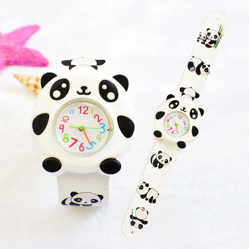 Cartoon Printed Strap Children's Watch Colorful Silicone Baby Birthday Gift Kids Study Time Toy Girls Boys Watch Clock Bracelet