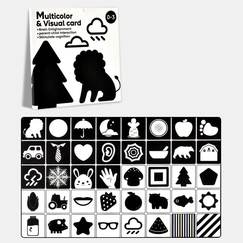 Baby Visual Stimulation Cards Montessori High Contrast Flash Card Infant Gift For Children Cognition Toy