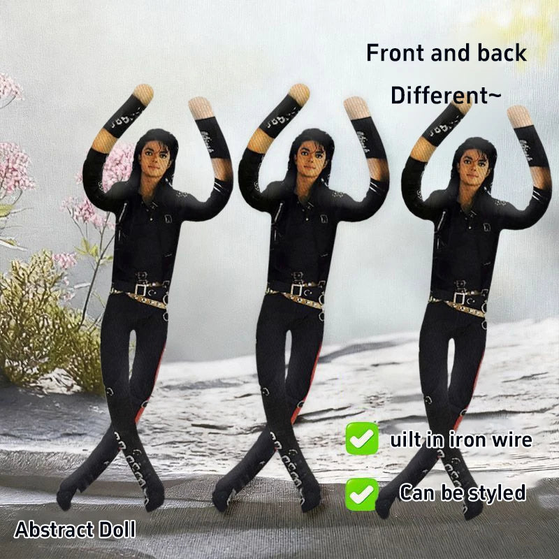 Michael Jackson Plush Doll With Wire Frame Poseable Figure Movable Joints Abstract Toy Fan Collectible Gift Home Decor