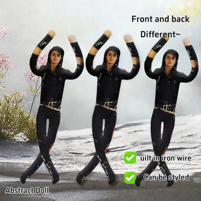 Michael Jackson Plush Doll With Wire Frame Poseable Figure Movable Joints Abstract Toy Fan Collectible Gift Home Decor
