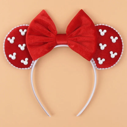 New Trendy Mouse Ears Headband 3.3"Velvet For Girls Soft Bow Hairband Halloween Festival Party Trip DIY Hair Accessories Gifts
