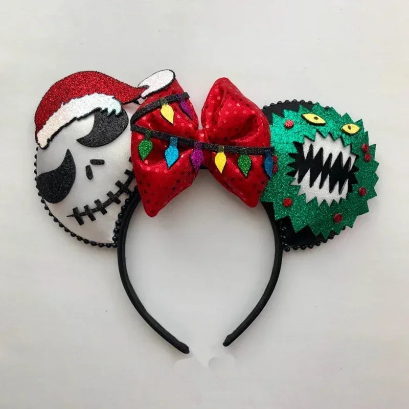 Disney Halloween Ear Headbands For Adults Kids Cosplay Bat Skeleton Maleficent Hairband Girls Ghost Women Party Hair Accessories