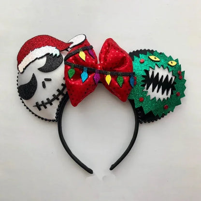 Disney Halloween Ear Headbands For Adults Kids Cosplay Bat Skeleton Maleficent Hairband Girls Ghost Women Party Hair Accessories