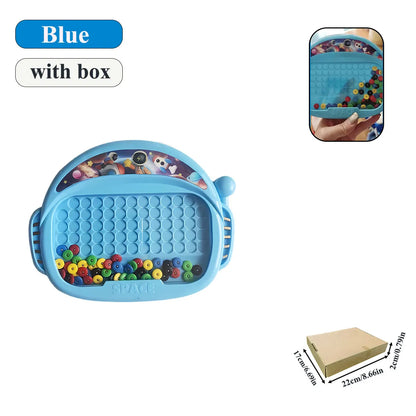 1 PCS Children's Magnetic Doodle Board with Pen & Beads Drawing Toy for 3-8 Years Kids Educational Boy Girl Montessori Gift