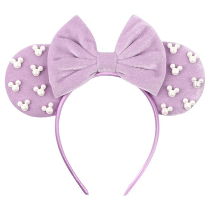 New Trendy Mouse Ears Headband 3.3"Velvet For Girls Soft Bow Hairband Halloween Festival Party Trip DIY Hair Accessories Gifts