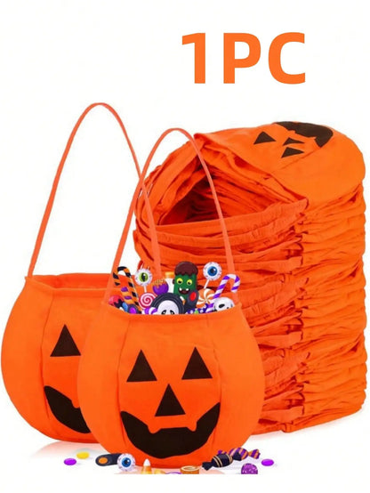 1/3/5/10Pcs Halloween Pumpkin Bags Handheld Non-woven Fabric Bags Candy Bags Halloween Party Supplies Makeup and Clothing Props