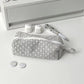 Portable Fabric Pencil Bag for Students Ins Korean Style Dot Pencil Case Large Capacity Fashion Stationery Organizer Makeup Bag
