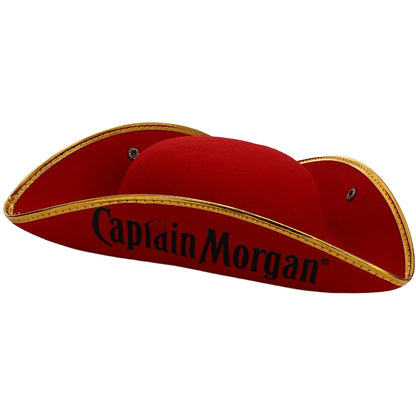 Men Women Unique Tricorn Hat Pirate Cap Metallic Brim Embellish Felt Hat for Masquerade Halloween Cosplay Colonial Costume Hat