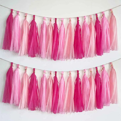 15Pcs Vibrant Tassel Garland Banners - Ideal for Birthday, Halloween, Christmas, Weddings Party Decorations and Home Decorations