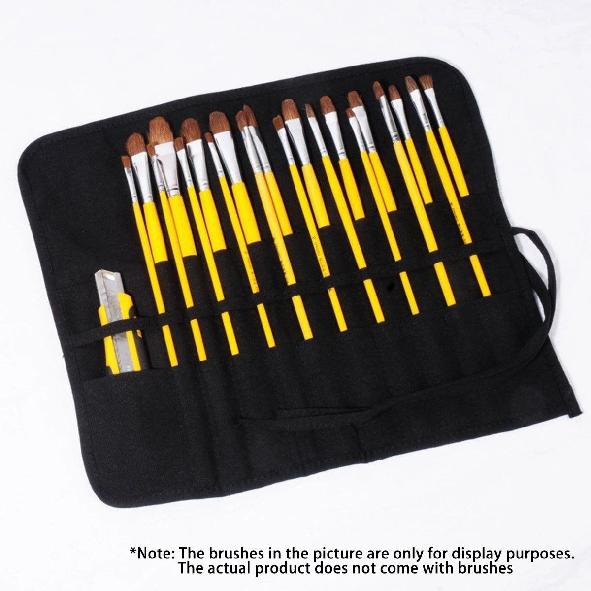 Painting Brushes Canvas Storage Bag, 22 Slots Watercolour and Gouache Brushes Calligraphy Brushes Storage Bag, Roll up Pen Bag
