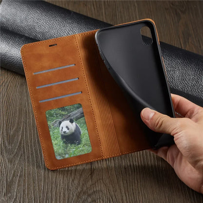 Thin Suede Leather Wallet Case for iPhone 11 12 13 14 15 16 17 18 Pro Max Mini XR XS 8 7 6 Plus SE 5S Flip Cover Strong Magnet
