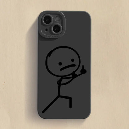 Cute Cartoon Matchman Matte Silicone Phone Case For iPhone 18 16 11 12 13 14 15 17 Pro Max XR XS X 7 8 Plus 16E Soft Back Cover