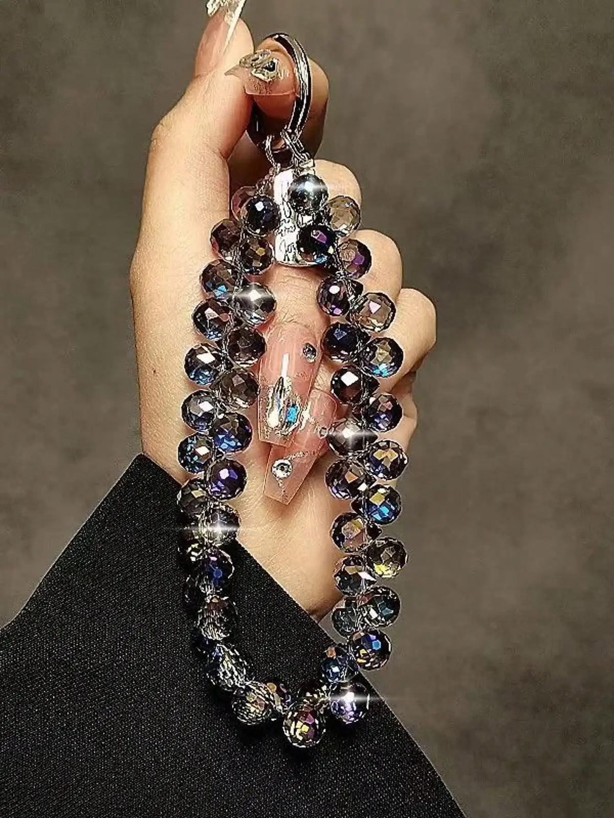 Phone Anti-lost Lanyard Key Short Wrist Pendant Colorful Macaron Round Bead Pendant Women's Hand-held Chain Mobile Phone Lanyard