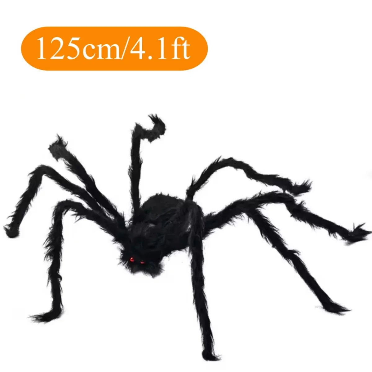 Halloween Plush Spider, 30-200cm Outdoor Giant Spider Decor Chamber Prank Black Spider, Horror Halloween Decoration Party Prop