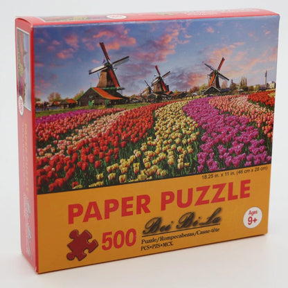 1 Box 500 Pieces 46*28cm Jigsaw Puzzles 500 Pieces Cardboard Picture Landscape Oil Painting Art Puzzles Family Games