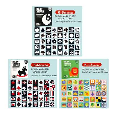Baby Visual Stimulation Cards Montessori High Contrast Flash Card Infant Gift For Children Cognition Toy