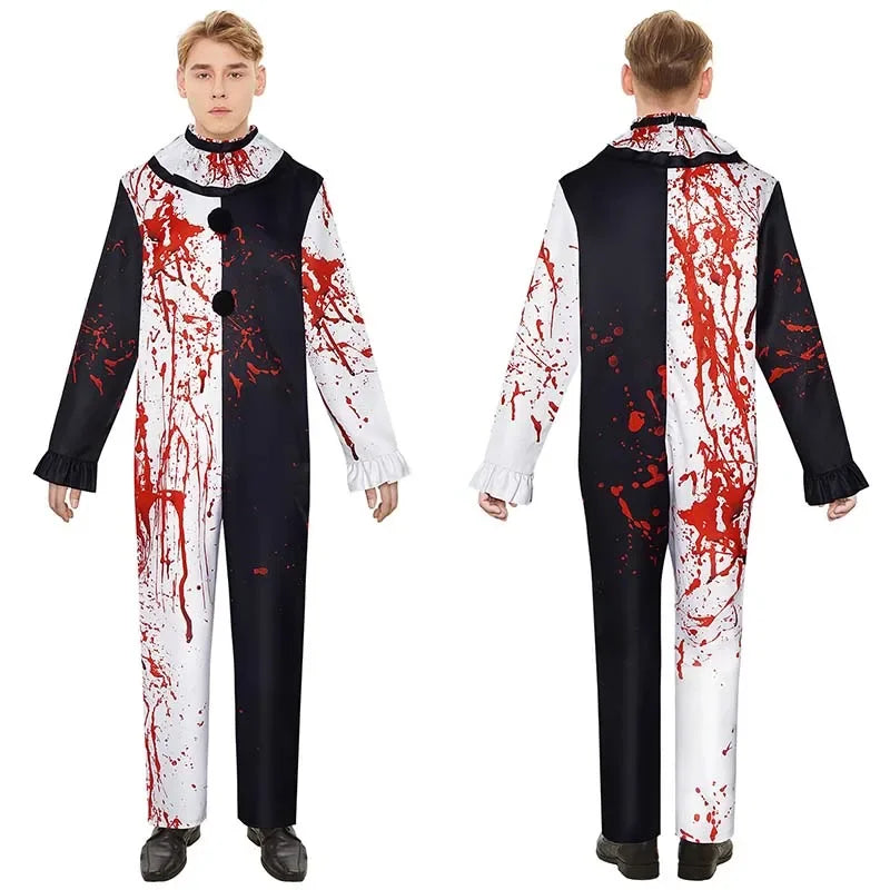 Art The Clown Cosplay Costume ‌Terrifierr 3 Bloody Outfits Killer Clowns Jumpsuits for Halloween Carnival Party Horror Costumes