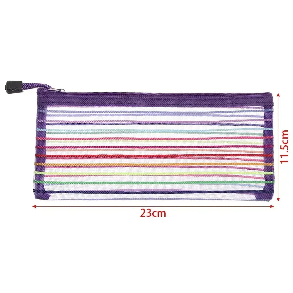 Simplicity Solid Color Pen Bag Zipper Design Large Capacity Pencil Case Portable Stationery Organizer Student Back to school