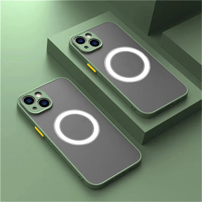 Luxury Armor Matte For Magsafe Magnetic Wireless Charging Case For iPhone 18 17 16 15 14 13 12 11Pro Max Mini Plus