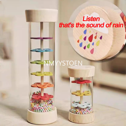 Baby Wooden Rain Sound Pipe Simulation Rain Sound Wooden Toy Gift Hourglass Fun Music Shaker Early Education Enlightenment Toy