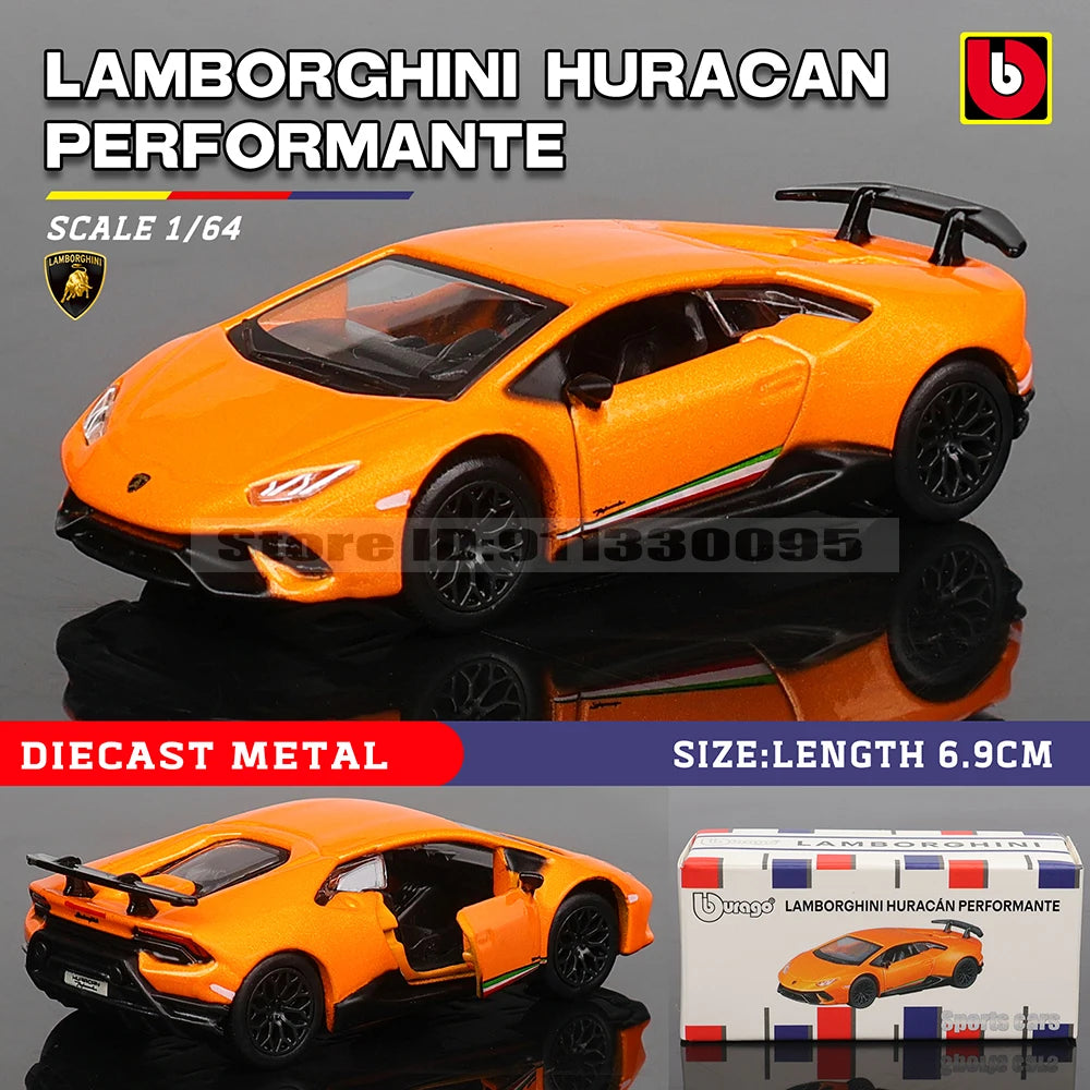 Bburago 1:64 golf Porsche 911 Shelby Raventon Mustang Lamborghini Collection Series Car Die Casting Model Gift Toy