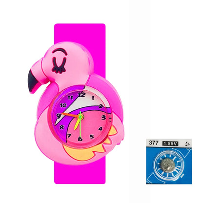 Cartoon Children Watches Baby Study Look The Time Toy Bracelet Kids Slap Watch for Boys Girls Birthday and Christmas Gift Clock
