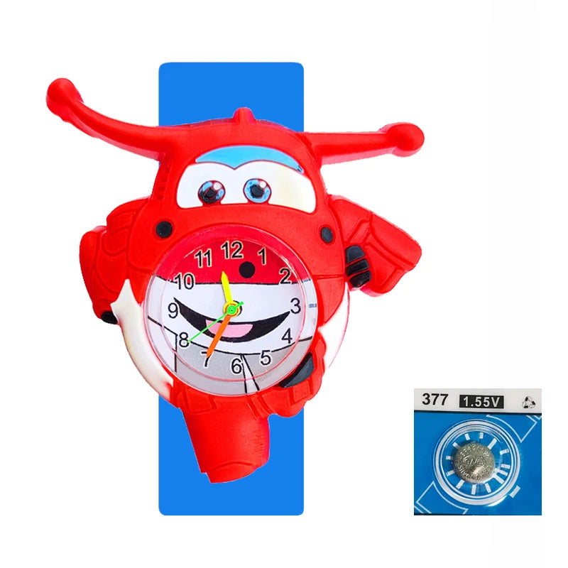 Cartoon Children Watches Baby Study Look The Time Toy Bracelet Kids Slap Watch for Boys Girls Birthday and Christmas Gift Clock