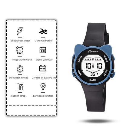 UTHAI C16 Girls And Boys Cute Meow Star Watches Kids Children's Junior High School Waterproof Alarm Clock Electronic Watch