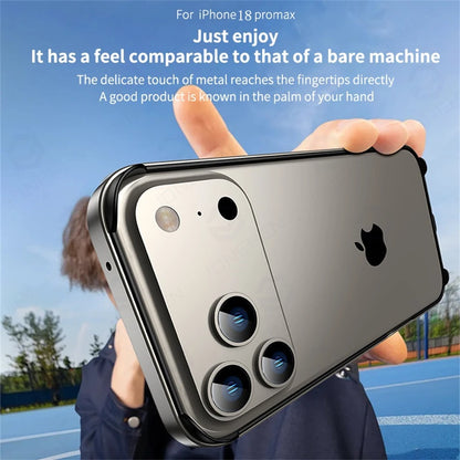 Light Hybrid Silicone Frame Aluminum Metal Case For iPhone 18 17 16 15 14 13 Pro Max Air Better Heat Bumper Alloy Accessories