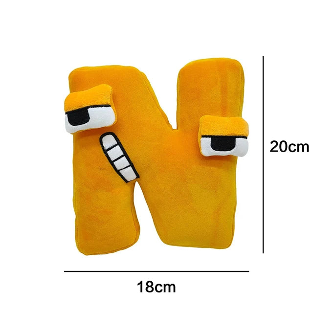 Alphabet Lore Plush Toys A-Z English Letter Stuffed Animal Plushie Doll Toys Gift For Kids Children Educational Christmas Gifts