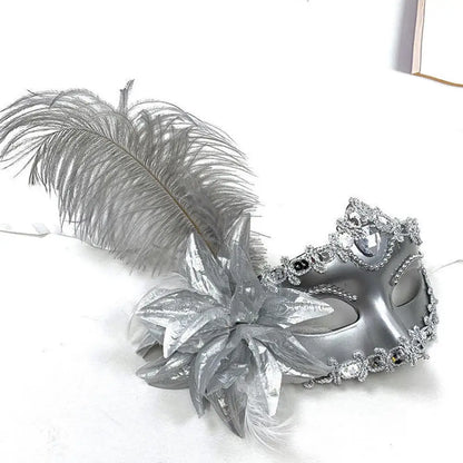 Dance Party Diamond Venetian Mask Feather Flower Wedding Carnival Performance Costume Sexy Lady Mask Masquerade Christmas 2026