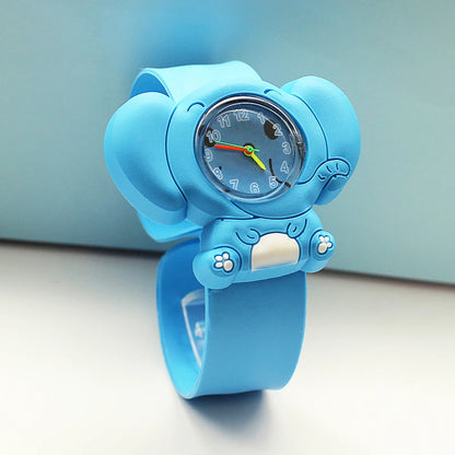 Cartoon Children Watches Baby Study Look The Time Toy Bracelet Kids Slap Watch for Boys Girls Birthday and Christmas Gift Clock