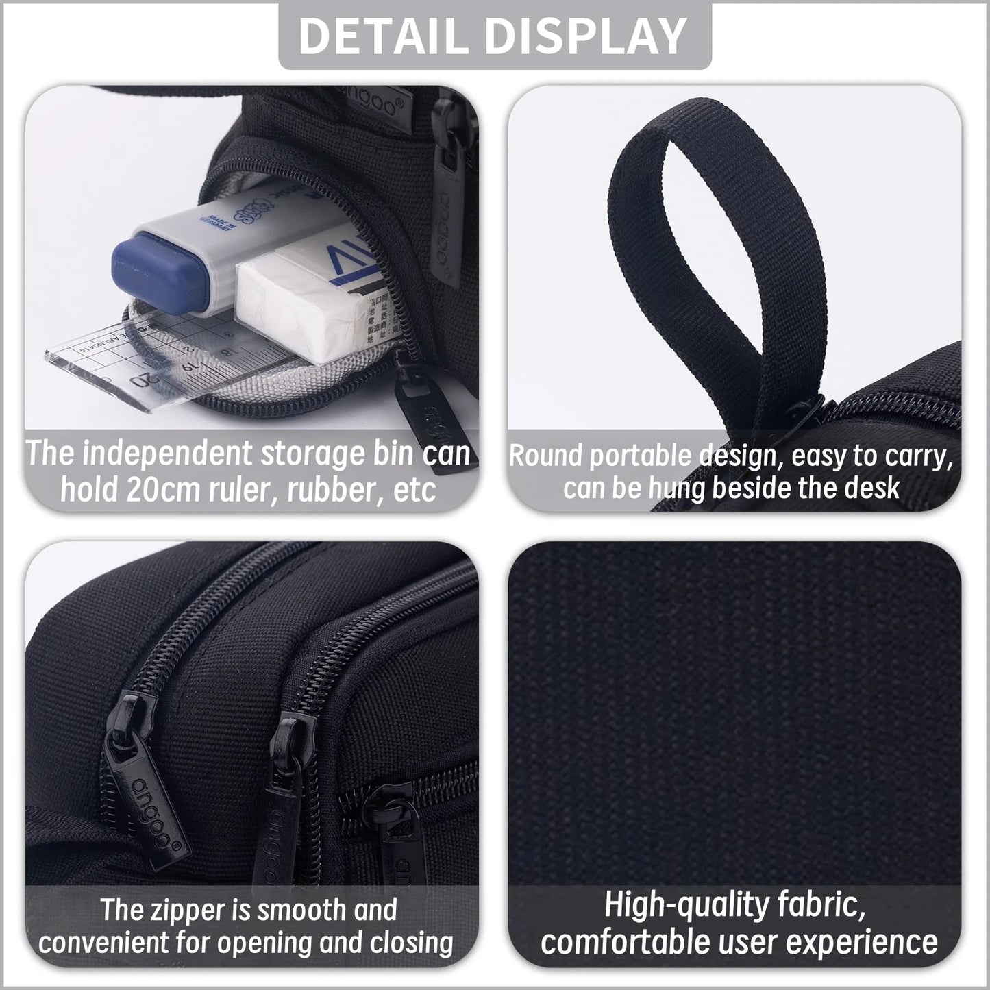 Large Capacity Multi-Functional Pencil Case Three-Layer Stationery Box for Elementary School Students Storage Bag Cross-Border