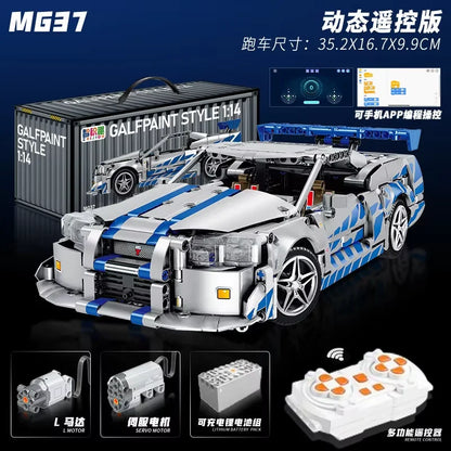 Technical MOC 42210 God of War GT -R34 Sports Car Building Blocks LED RC Kit Best Halloween Christmas Birthday Party Guest Gift