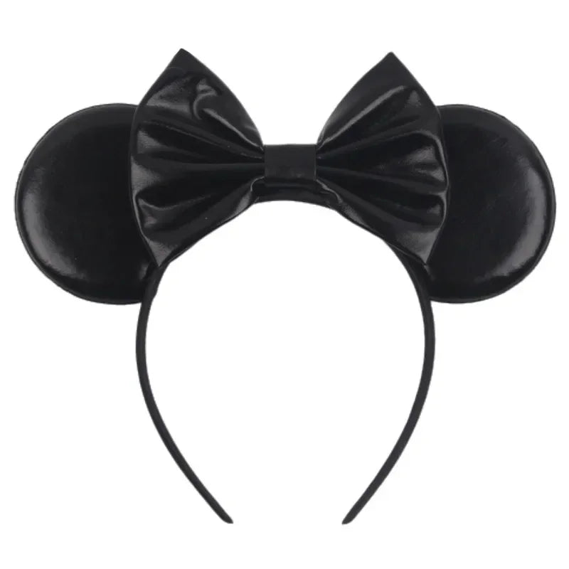 Disney leather Bat Bows Mickey Mouse Ear Headband for Adults Halloween Headwear Women Girls Cosplay Ghost Party Hair Accessories