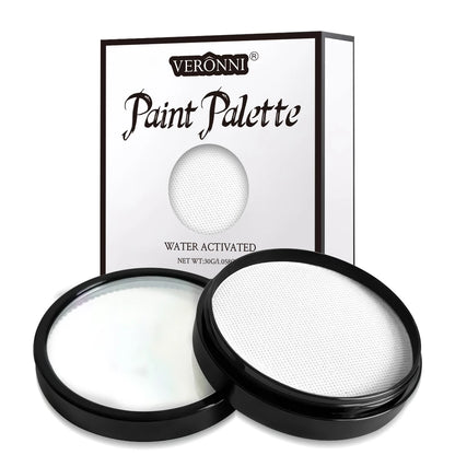 30g Water-Activated Monochromatic Face & Body Paint Coloring with brush Cosmetic Face Paint Halloween Party Body Painting Makeup