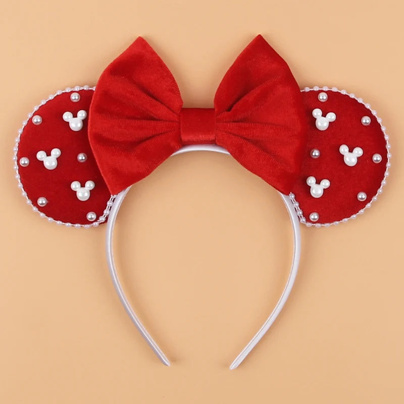New Trendy Mouse Ears Headband 3.3"Velvet For Girls Soft Bow Hairband Halloween Festival Party Trip DIY Hair Accessories Gifts