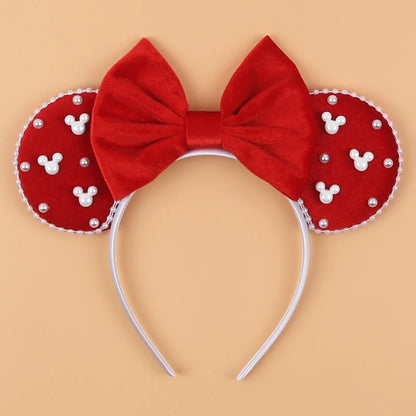 New Trendy Mouse Ears Headband 3.3"Velvet For Girls Soft Bow Hairband Halloween Festival Party Trip DIY Hair Accessories Gifts