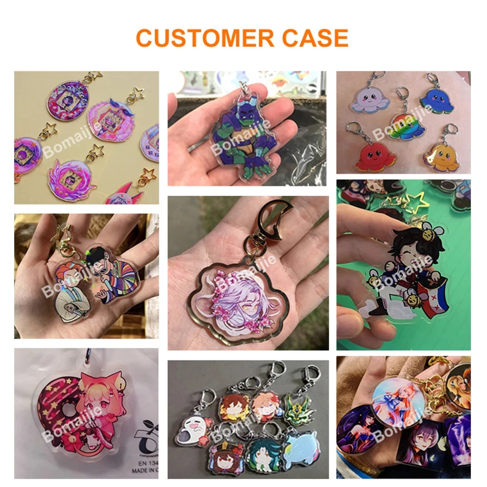 Custom Acrylic Keychain Customized Double Sided Printing Epoxy Hologram Keychains Design Game Anime Cartoon Logo Key Chain Gift