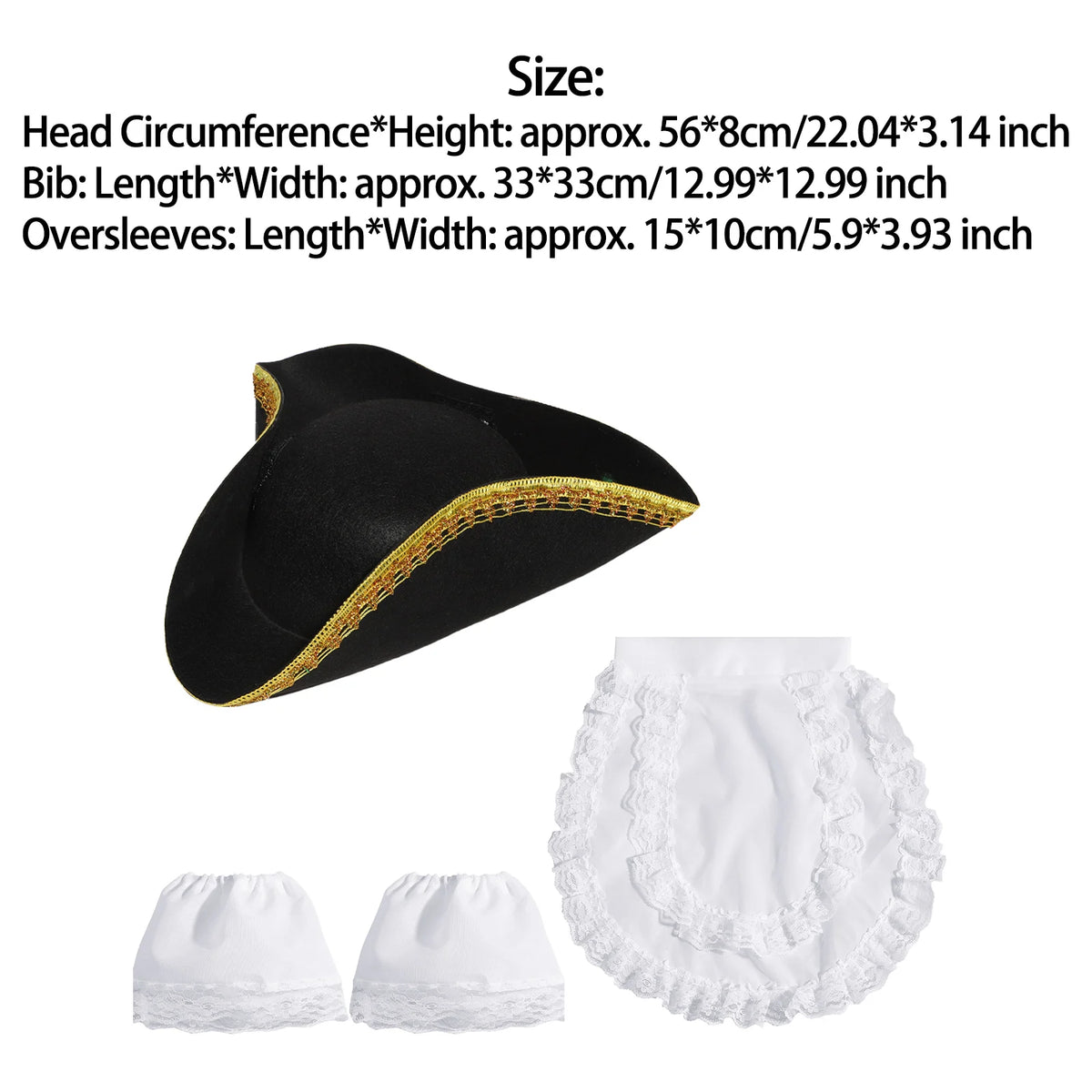 Black Brown Pirate Hat Caribbeans Tricorn Pirate Hat Halloween Cosplay Captain Hat Cap Jacks Sparrows Hat Masquerade Headgear