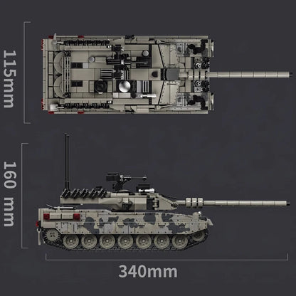 1007pcs Military Series Building Blocks Model War Leopard 2A7 Heavy Tank Bricks Sets WW2 Creative Toys Adult Gifts Room Decor